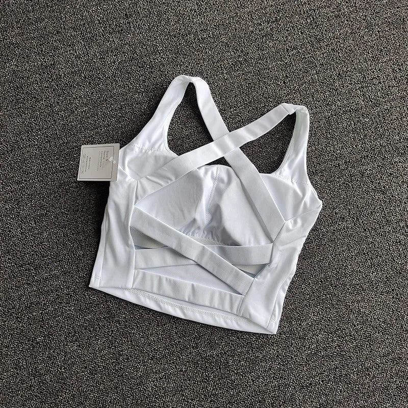 Brassière Sport Croisée Dos Nu – Maintien Yoga & Fitness Femme | W1253