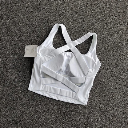 Brassière Sport Croisée Dos Nu – Maintien Yoga & Fitness Femme | W1253
