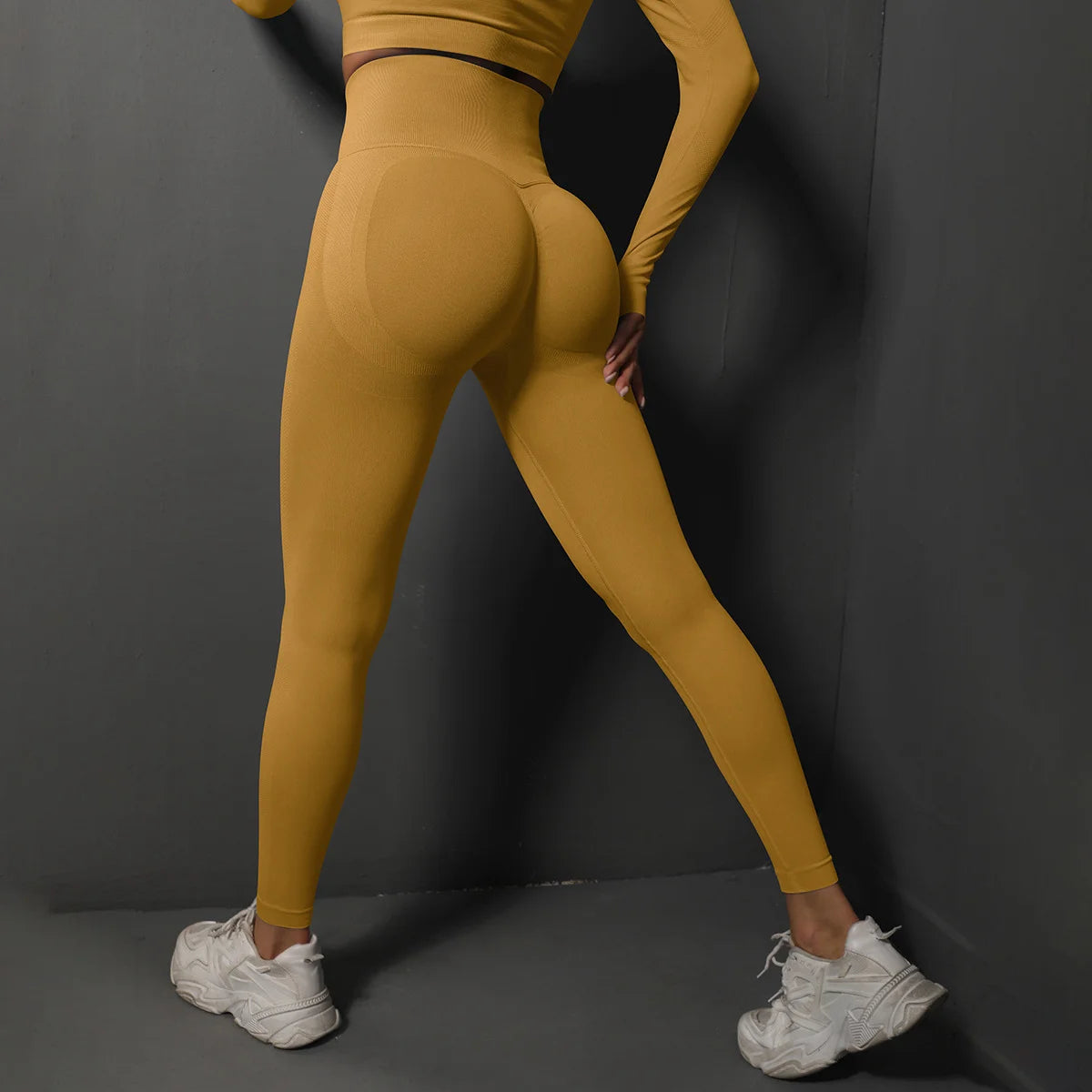 Legging Yoga Seamless Taille Haute Femme – Booty Lift Gainant | K1066