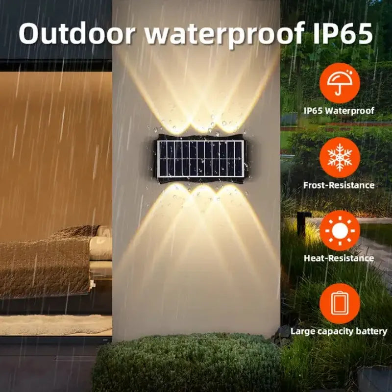 Lampe Murale Solaire LED – 3 Modes, Grand Angle, IP65