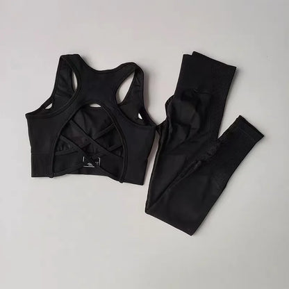 Ensemble Yoga Sans Couture – Brassière Croisée & Legging Gainant