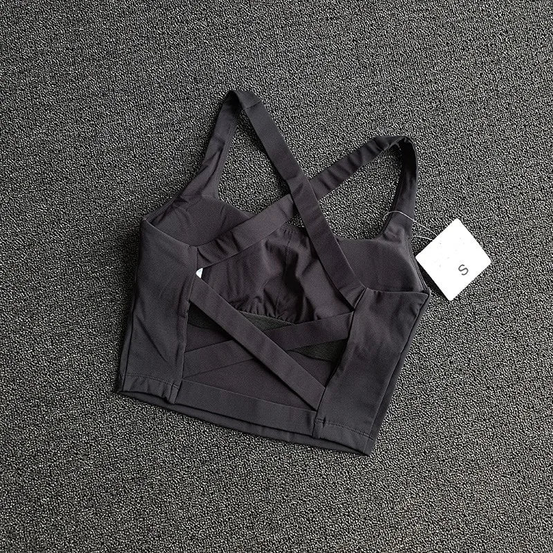 Brassière Sport Croisée Dos Nu – Maintien Yoga & Fitness Femme | W1253