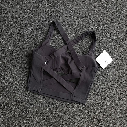 Brassière Sport Croisée Dos Nu – Maintien Yoga & Fitness Femme | W1253