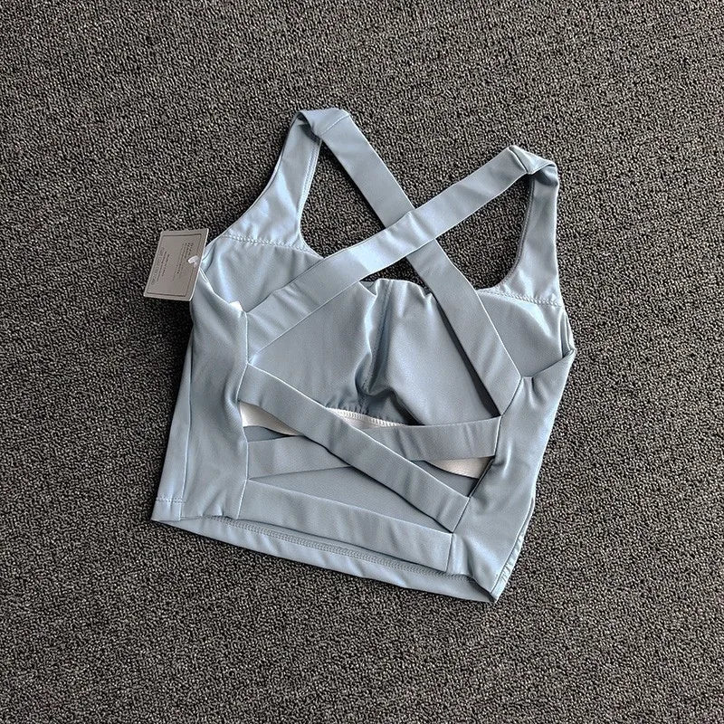 Brassière Sport Croisée Dos Nu – Maintien Yoga & Fitness Femme | W1253