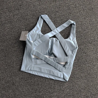 Brassière Sport Croisée Dos Nu – Maintien Yoga & Fitness Femme | W1253