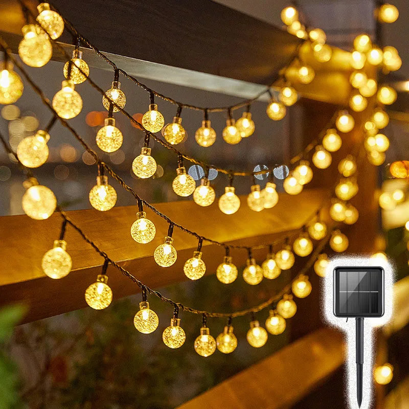 Solar Bubble String Lights – Outdoor Waterproof Orb