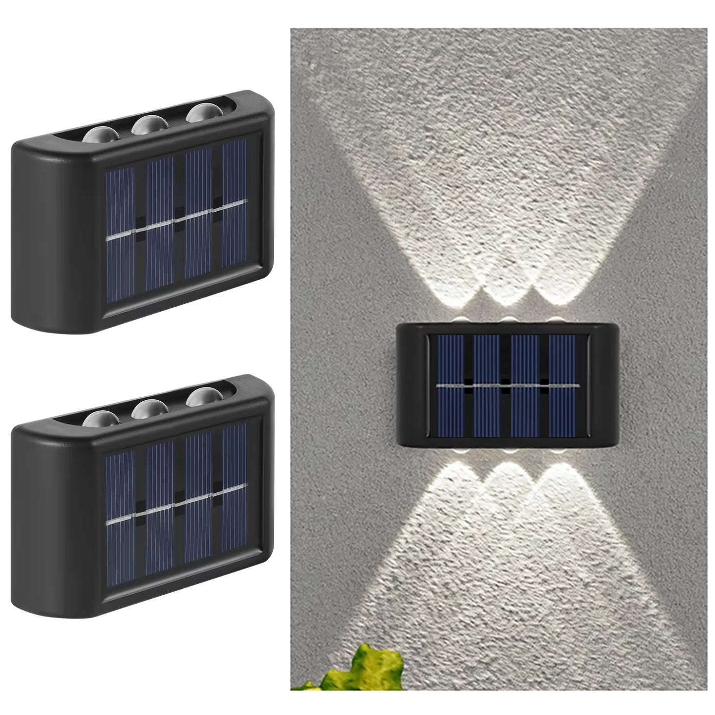 Lampe Murale Solaire Haut-Bas – Blanc Chaud & Blanc Froid, Étanche
