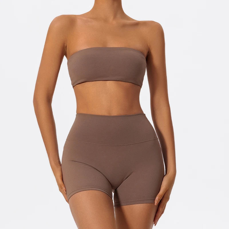 Ensemble Sport 2 Pièces Femme | Brassière & Short Taille Haute