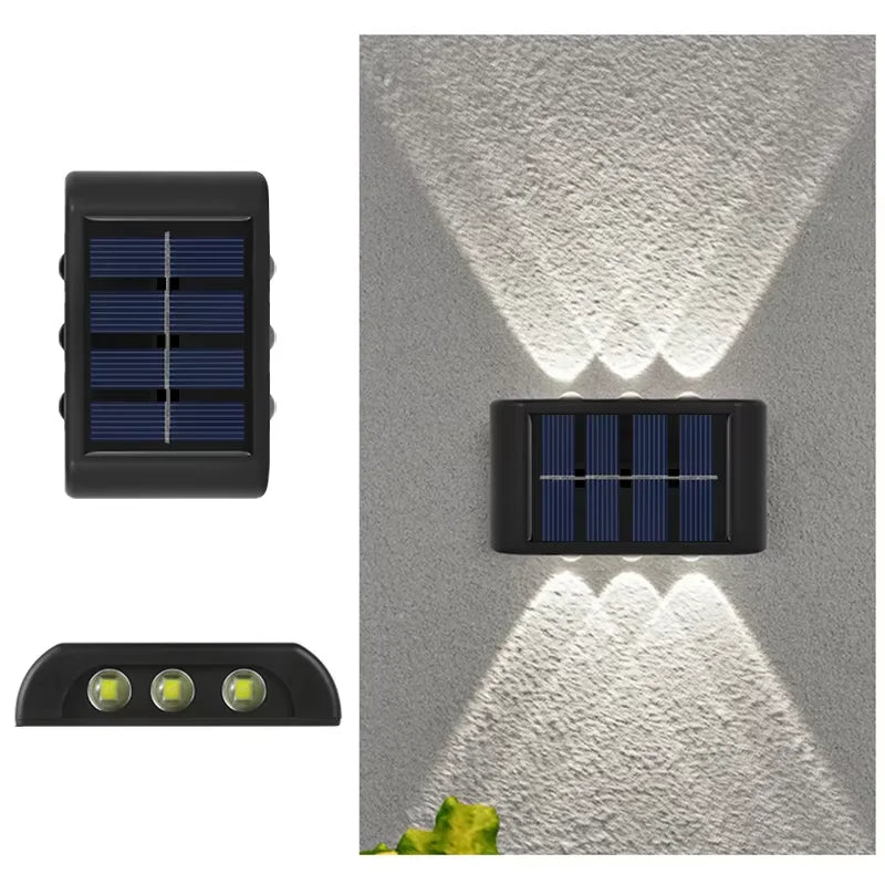 Lampe Murale Solaire Haut-Bas – Blanc Chaud & Blanc Froid, Étanche