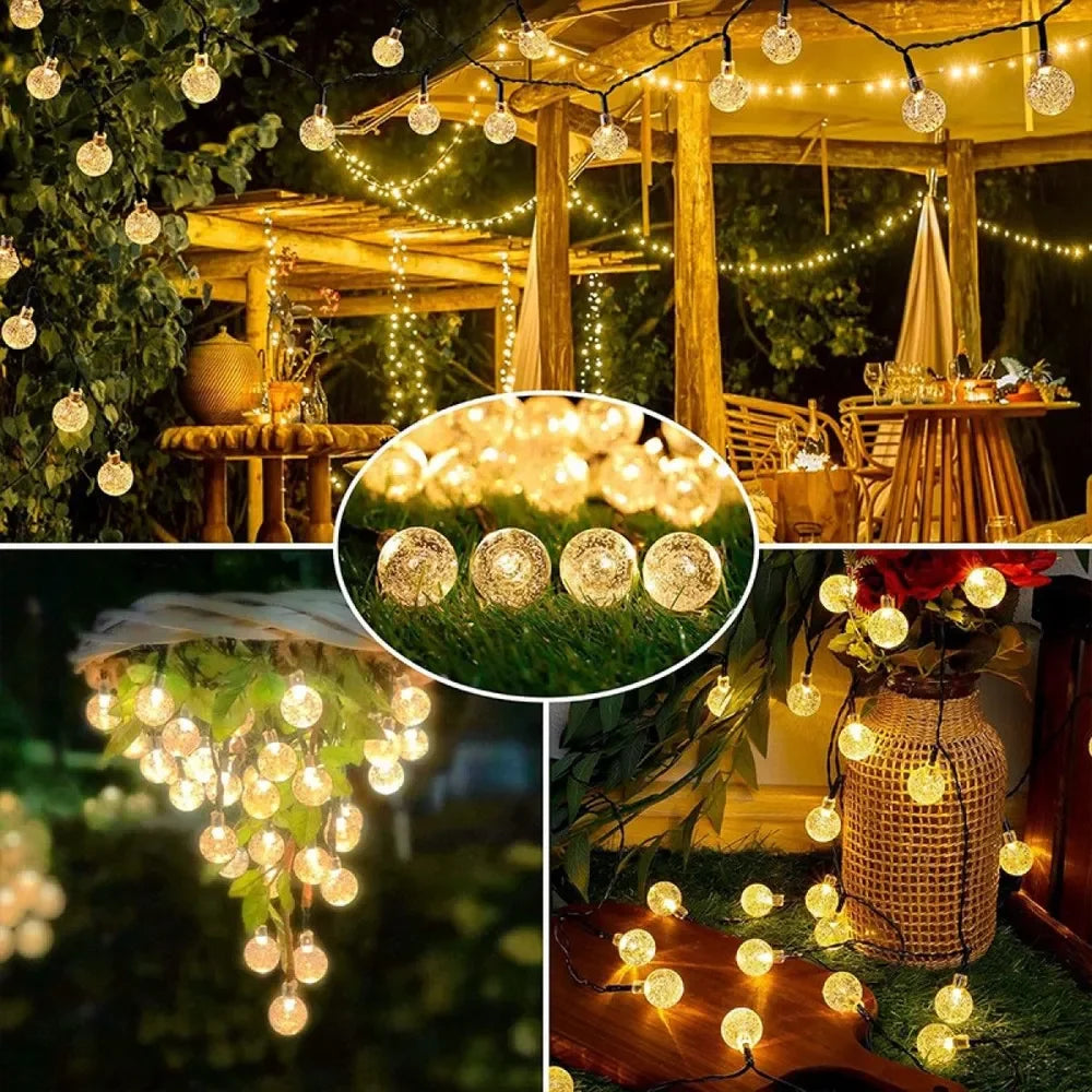 Solar Bubble String Lights – Outdoor Waterproof Orb