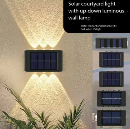 Lampe Murale Solaire Haut-Bas – Blanc Chaud & Blanc Froid, Étanche