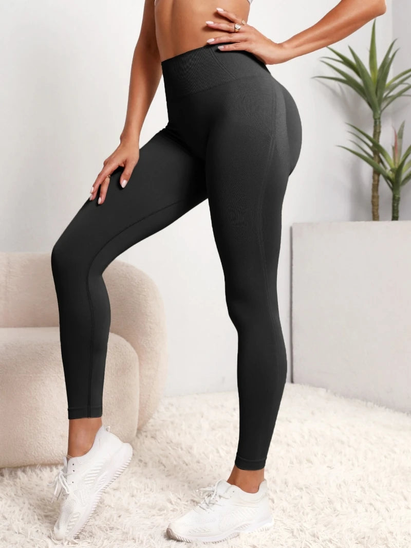 Legging Yoga Sans Coutures Taille Haute Femme – Gainant 4 Directions | XS–L