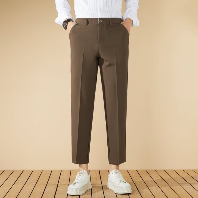 : Pantalon Business Gentleman Homme - Coupe Droite Élégante Printemps