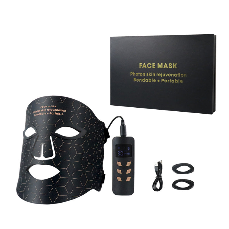 Masque LED Rajeunissement Facial et Cou - 4 Modes Lumière
