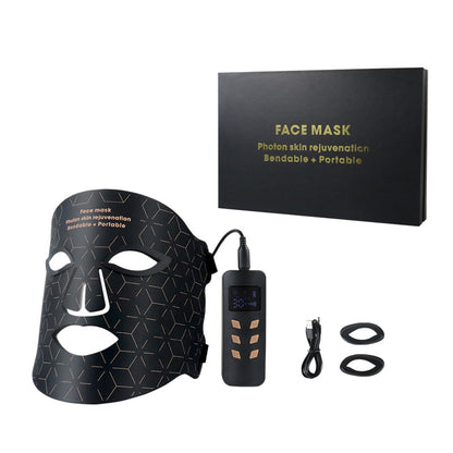 Masque LED Rajeunissement Facial et Cou - 4 Modes Lumière