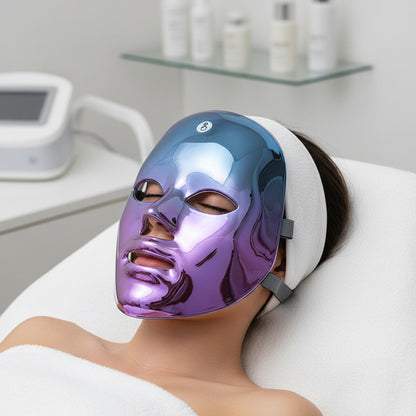 Masque LED de Luminothérapie Rechargeable - 7 Couleurs Anti-Acné et Rajeunissement
