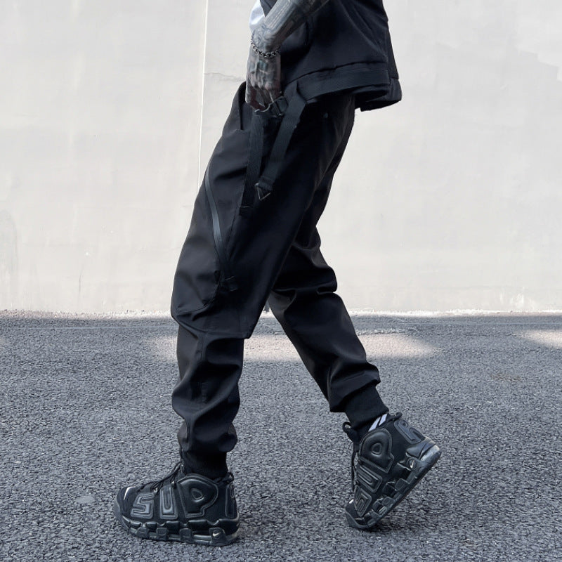 Pantalon Cargo Techwear Urbain Noir - hubofland