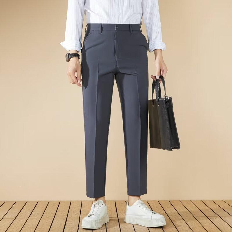: Pantalon Business Gentleman Homme - Coupe Droite Élégante Printemps