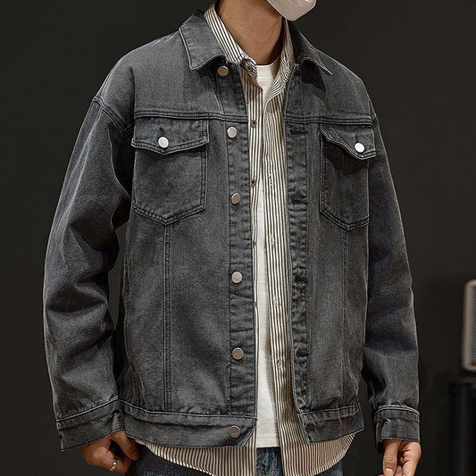 Veste Jean Homme Denim Casual Poches Plaquées