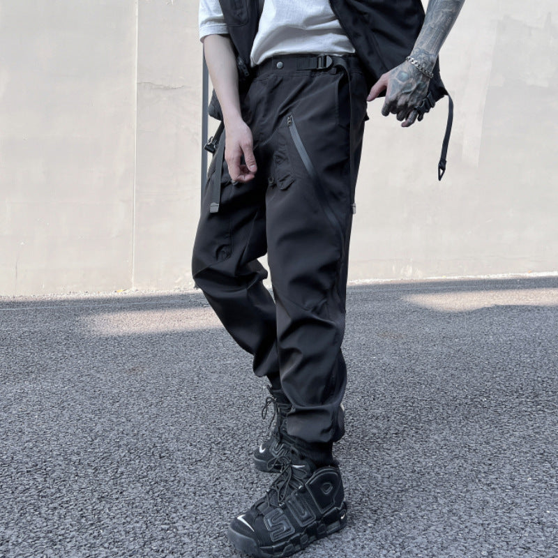 Pantalon Cargo Techwear Urbain Noir - hubofland
