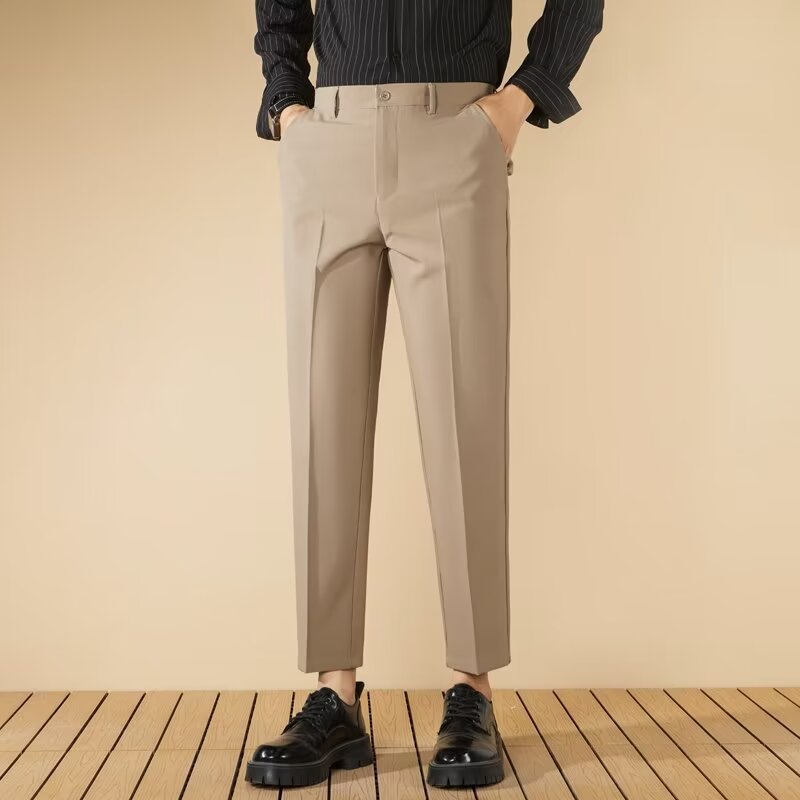 : Pantalon Business Gentleman Homme - Coupe Droite Élégante Printemps