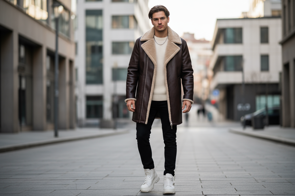 Veste en cuir homme