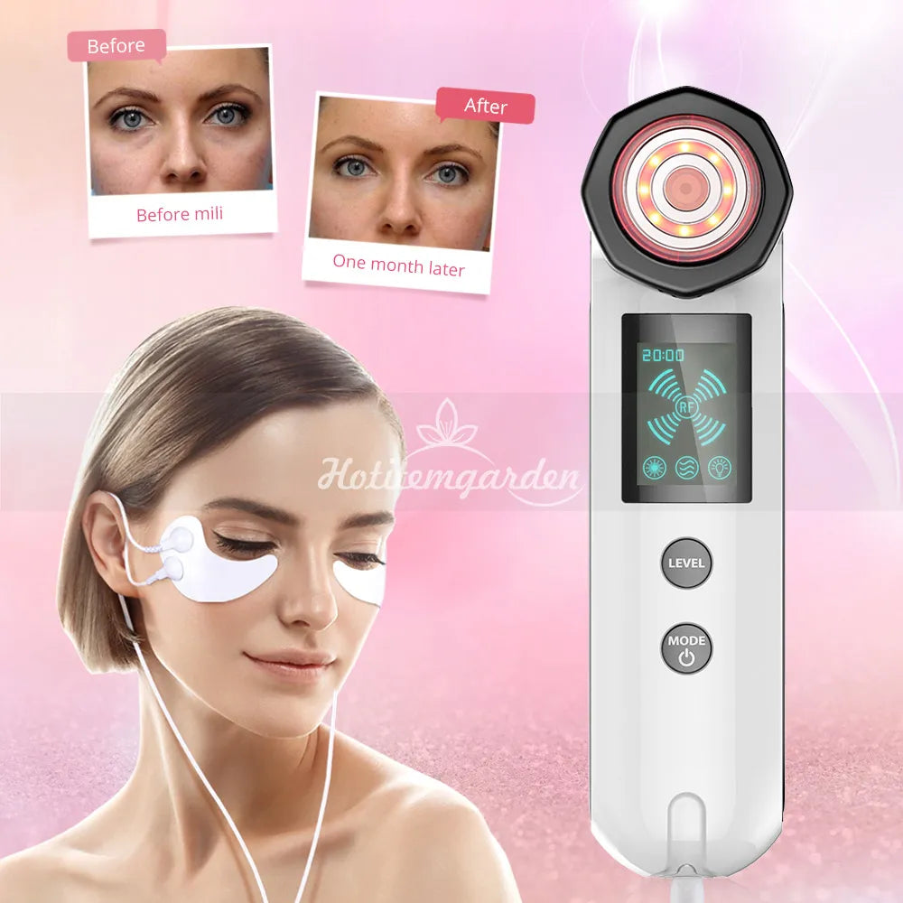 Appareil Beauté RF Radio Fréquence LED Massage - Rajeunissement Peau Anti-Rides